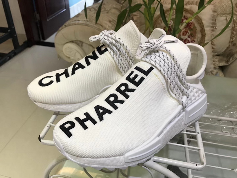 Authentic Chanel x Pharrell x Adidas Originals Hu NMD White